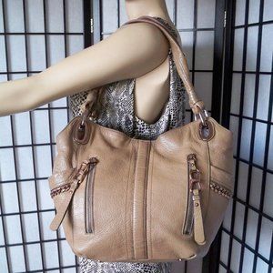 B MAKOWSKY Large Brown Hobo Shoulder Bag